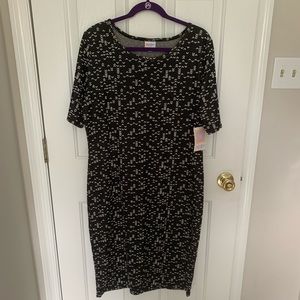 Black and White Jacquard LuLaRoe Julia Dress NWT